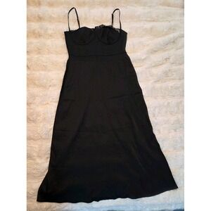 Cider Black Underwire Bust Timeless Sultry Dress Adjustable Straps Fitted Size S